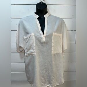 JOELLE White Textured Blouse Tunic – XL
